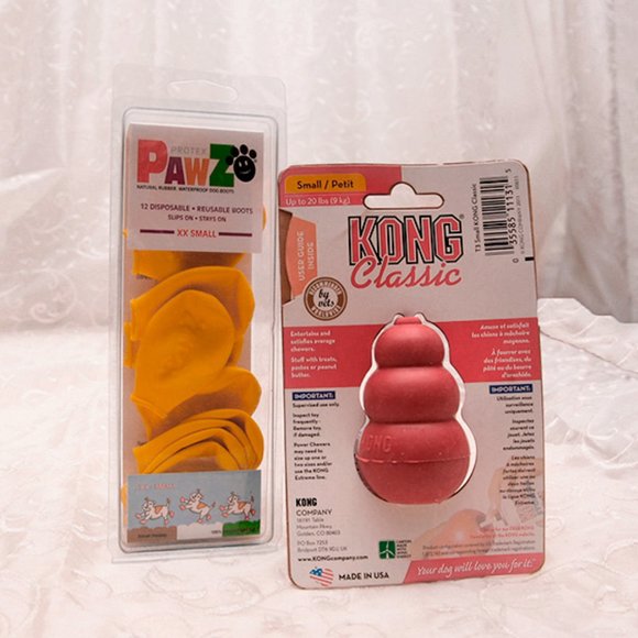 PAWZ Other - Dog Toy, Slip on Shoes Boots, Rain XX Small Plus Kong Treat Toy Small